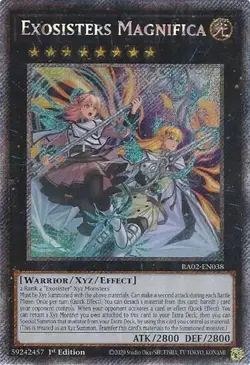 RA02-EN038 Exosisters Magnifica : Platinum Secret Rare Card : 1st Edition - Image 1