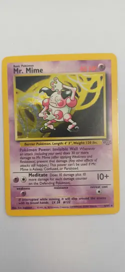 Pokemon TCG Mr. Mime Jungle Holo Card 6/64 - Heavy Played - Image 1