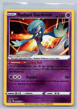 Pokemon TCG Radiant Gardevoir Lost Origin Holo Card 069/196 Rare - Image 1