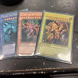 YuGiOh Egyptian God Cards : Full Ultra Rare Set: YGLD-ENG01-03 Limited Edition - Image 1