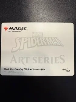 Veronica Fish Art Card 44/54 Gold Signed Black Cat Cunning Thief - MTG Spiderman - Image 2