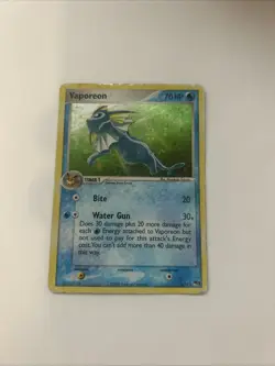 Pokemon TCG Vaporeon Holo Rare Card 6/17 Pop Series 3 - Image 1