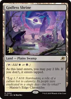 MTG - Godless Shrine - Pre-release Foil - EoE - NM - Image 1