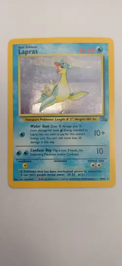 Pokemon TCG Lapras Fossil 10/62 Holo Rare HP. - Image 1