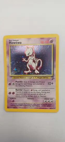 WOTC 2000 Pokemon Base Set 2 Mewtwo 10/130 Holo Foil Rare LP Swirl - Image 2