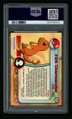 1999 Topps Pokemon T.V. Charmander #4 PSA 10 Gem Mint - Fire Type - Image 2