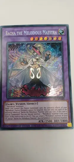 Yugioh Bacha the Melodious Maestra 25LP-EN006 Secret Rare Limited Edition - Image 1