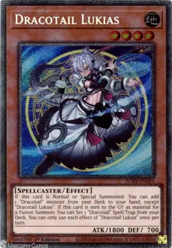 Yu-Gi-Oh! Dracotail Lukias Collectors Rare 1st Edition JUSH EN001 - Image 1