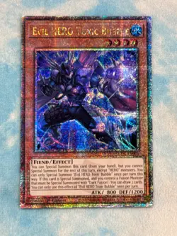 YUGIOH EVIL HERO TOXIC BUBBLE QUARTER CENTURY SECRET RARE NM SUDA-EN001 - Image 1