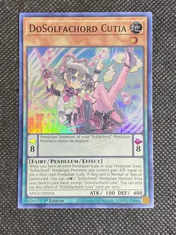YuGiOh! - DoSolfachord Cutia ANGU-EN014 Super Rare 1st Edition Lightly Played - Image 1