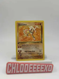 Hitmonlee 22/62 1st Edition Fossil Rare Non Holo Pokemon Card WOTC - Image 1