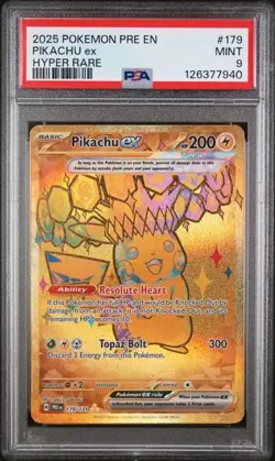 PSA 9 2025 POKEMON PRE EN-PRISMATIC EVOLUTIONS #179 PIKACHU ex HYPER RARE - Image 1