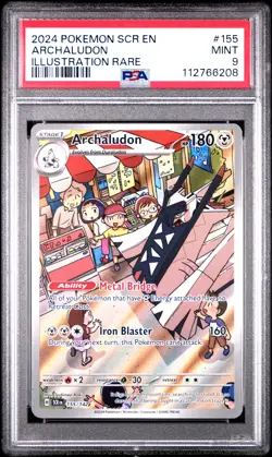 2024 POKEMON SCR EN-STELLAR CROWN ILLUSTRATION RARE #155 ARCHALUDON PSA 9 - Image 1
