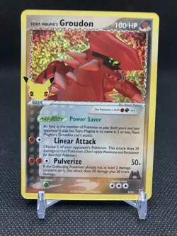 Pokemon 25th Anniversary Celebrations Team Magma’s Groudon Holo 9/95 NM/M - Image 1