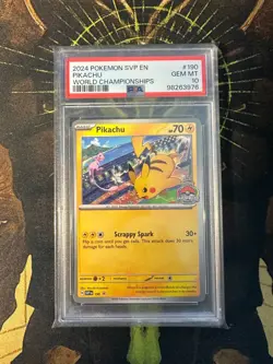 Pokemon Pikachu 190 Promo World Championships 2024 PSA 10 - Image 1