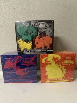 Pokemon Evolving Skies Elite Trainer, Vivid Voltage, Darkness Ablaze, SEALED - Image 1