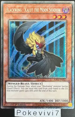Carte YU-GI-OH! BLACKWING - KALUT THE MOON SHADOW RA03-EN217 PSR NEUF - Image 1