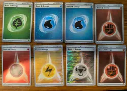 Pokemon SV Cosmos and Black & White Holo Energy Cards Lot of 8 NM+ - Image 1
