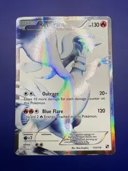 ⚡Pokemon Reshiram Full Art Ultra Rare Holo Card 113/114 Black & White / HP 2011 - Image 3