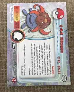 Gloom #44 Chrome Holo Foil Spectra Rare Pokemon 1999 Topps Card TV Animation - Image 2
