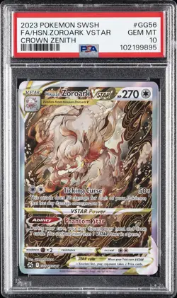 2023 POKEMON SWORD & SHIELD CROWN ZENITH FULL ART/HISUIAN ZOROARK VSTAR PSA 10 - Image 1