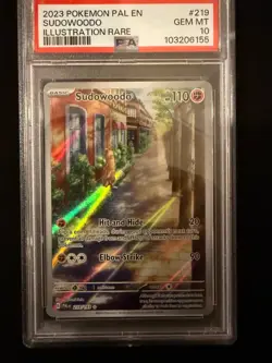 2023 Pokemon Paldea Evolved Illustration Rare Sudowoodo #219 PSA 10 GEM MINT - Image 1