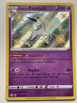 Galarian Rapidash SV048/SV122 Shiny Holo Rare Shining Fates Pokemon TCG - Image 1