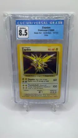 Zapdos Holo - Pokemon Base Set - Unlimited, - Graded 8.5 CGC 1999 16/102 - Image 1