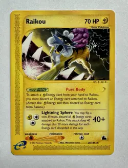 Raikou - Skyridge 28/144 - 2003 WOTC - Pokemon TCG - E Reader - NM - Image 1