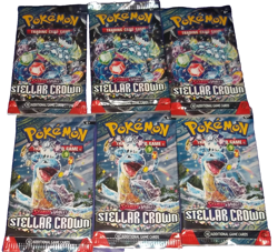 POKEMON SCARLET & VIOLET LOT (6) BOOSTER PACKS STELLAR CROWN NISP - Image 1