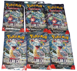 POKEMON SCARLET & VIOLET LOT (6) BOOSTER PACKS STELLAR CROWN NISP - Image 2