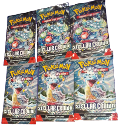 POKEMON SCARLET & VIOLET LOT (6) BOOSTER PACKS STELLAR CROWN NISP - Image 4