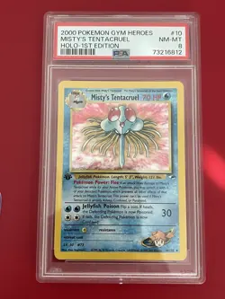2000 Pokemon Gym Heroes #10 Misty's Tentacruel Holo 1st Edition PSA 8 NM-MT - Image 1