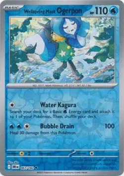 Wellspring Mask Ogerpon Reverse Holo 067/182 SV10: Destined Rivals Pokemon - Image 1
