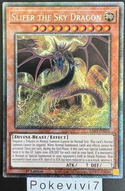 Carte YU-GI-OH! SLIFER THE SKY DRAGON RA03-EN244 PSR NEUF - Image 1
