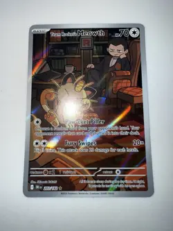 Team Rockets Meowth 203/182 SV10 Destined Rivals Illustrated Card NM - Image 1