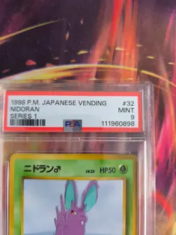 Pokemon Card Japanese Vending expansion sheet 1998 glossy PSA 9 Nidoran Male - Image 4