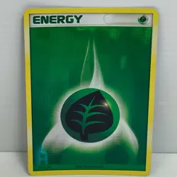 Grass Energy - Checkered Holo - 2006 Organized Play Promo - Pokemon Card - Image 1