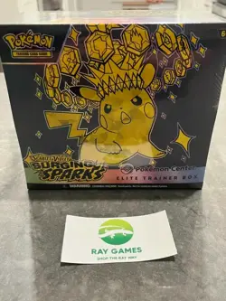 Small Ding Sealed Pokemon Surging Sparks Pokemon Center Elite Trainer Box ETB - Image 1
