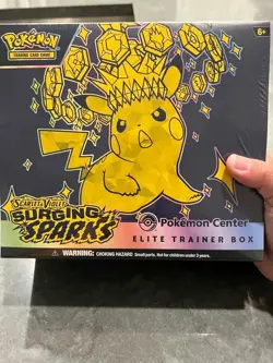 Small Ding Sealed Pokemon Surging Sparks Pokemon Center Elite Trainer Box ETB - Image 4