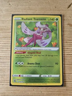 Pokemon TCG Radiant Tsareena Holo Card 016/195 from Silver Tempest, Rare - Image 1
