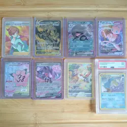 Pokemon TCG Rare Full Art Bundle with Graded Slab - Image 1