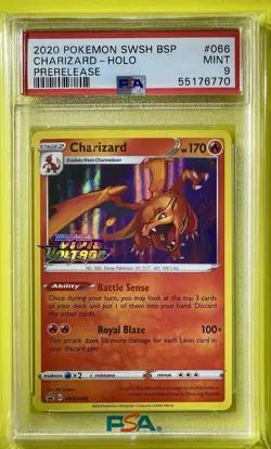 2020 Pokemon Charizard Holo Sword Shield Vivid Voltage Prerelease Mint PSA 9 BSP - Image 1