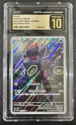Pokemon TCG: Zorua Illustration Rare 075/064 Shrouded Fable CGC Pristine 10 Slab - Image 2