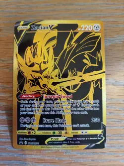 2022 Pokemon TCG Sword & Shield Zacian V SWSH076 Gold Promo Ultra Rare Holo NM - Image 1