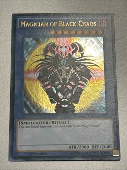 Yu-Gi-Oh! TCG Magician of Black Chaos YGLD-ENC01 1st Edition Ultra Rare LP - Image 1