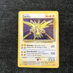Pokemon TCG Zapdos Base Set Holo Unlimited Rare Card 16/102 - Image 1