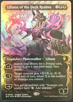 Liliana of the Dark Realms Bloomburrow Borderless Raised Foil - Image 1