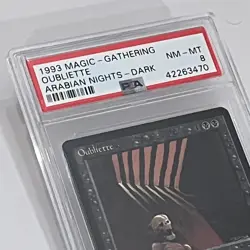 Magic the Gathering Ariabian Nights Oubliette (Dark) PSA 8 TCG - Image 2