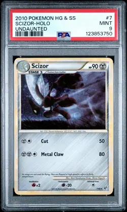2010 POKEMON HEARTGOLD & SOULSILVER UNDAUNTED #7 SCIZOR-HOLO PSA 9 - Image 1
